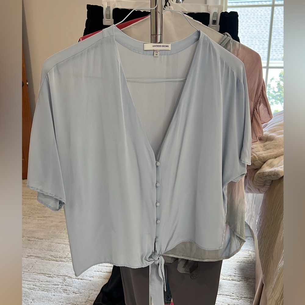 Lavender brown blouse